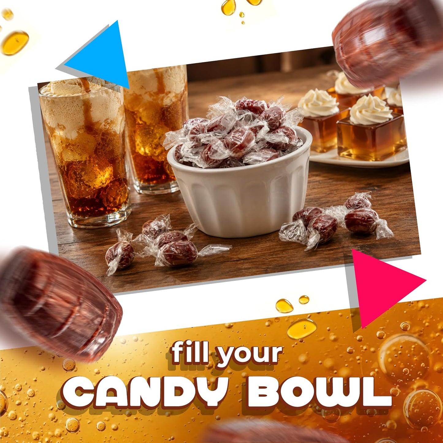 Root Beer Barrels Hard Candy, Individually Wrapped, 1 Lb Bag | Old Fashioned Candy, Office Candy