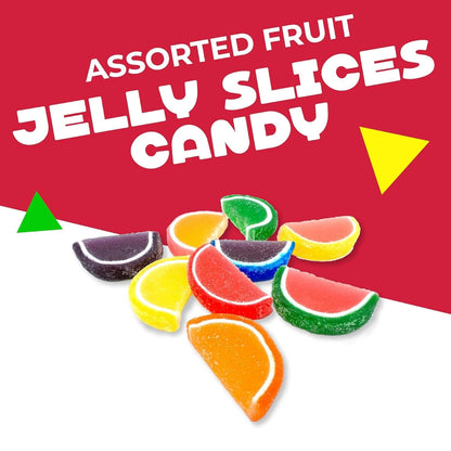 Fruit Slices Jelly Candy | 2.5 Pound Bag - 70 Count | Individually Wrapped Candy | Nostalgic Jelly Slices | Festive Old Fashioned Treat | Assorted Flavors