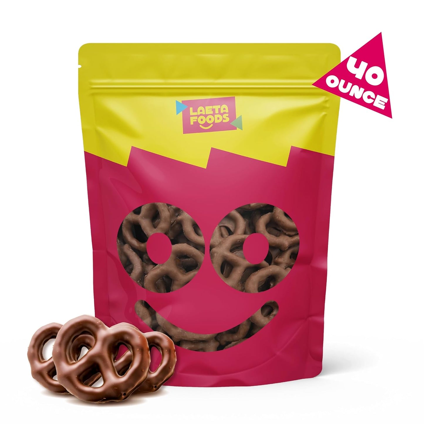Milk Chocolate Covered Pretzels | 40 Ounce Bag | Salted Pretzels in Creamy Chocolate Coating