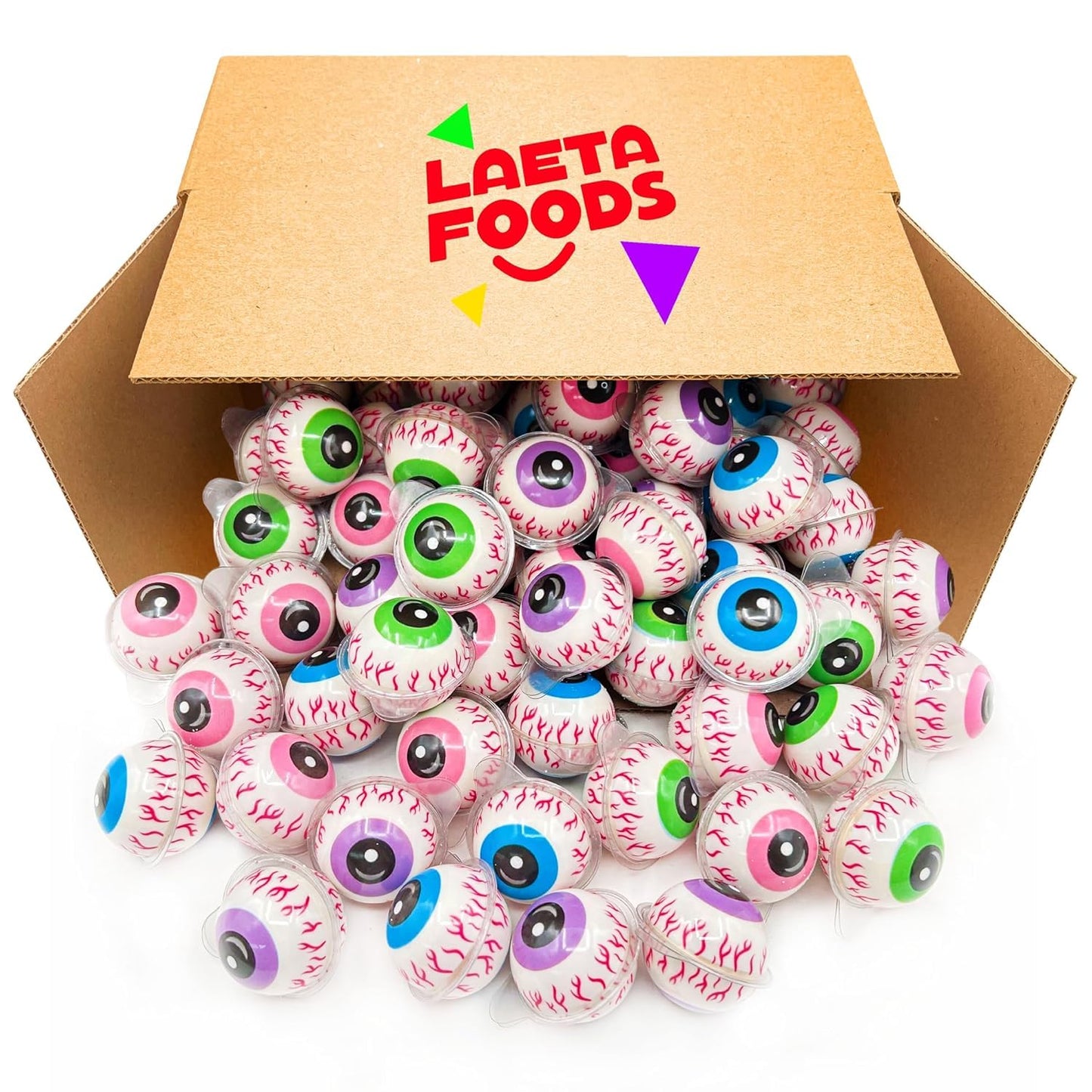 Halloween Candy, Gummy Eyeballs with Strawberry Jelly Center, 60 Count Box