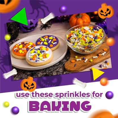 Halloween Zombie Sprinkles Mix for Cakes, Cupcakes and Baking, 6 Oz Bag
