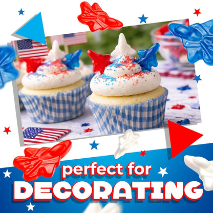 Red White and Blue Candy | 1 Pound Bag | Patriotic Candy | Gummy Planes | 4th of July Gummies | Memorial Day & Themed Party Favors | Assorted Berry Flavors