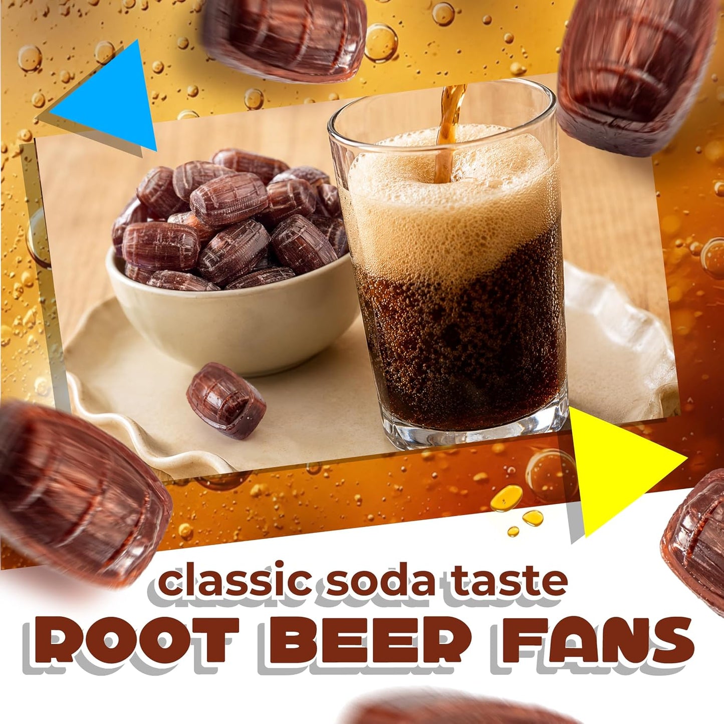 Root Beer Barrels Hard Candy, Individually Wrapped, 1 Lb Bag | Old Fashioned Candy, Office Candy