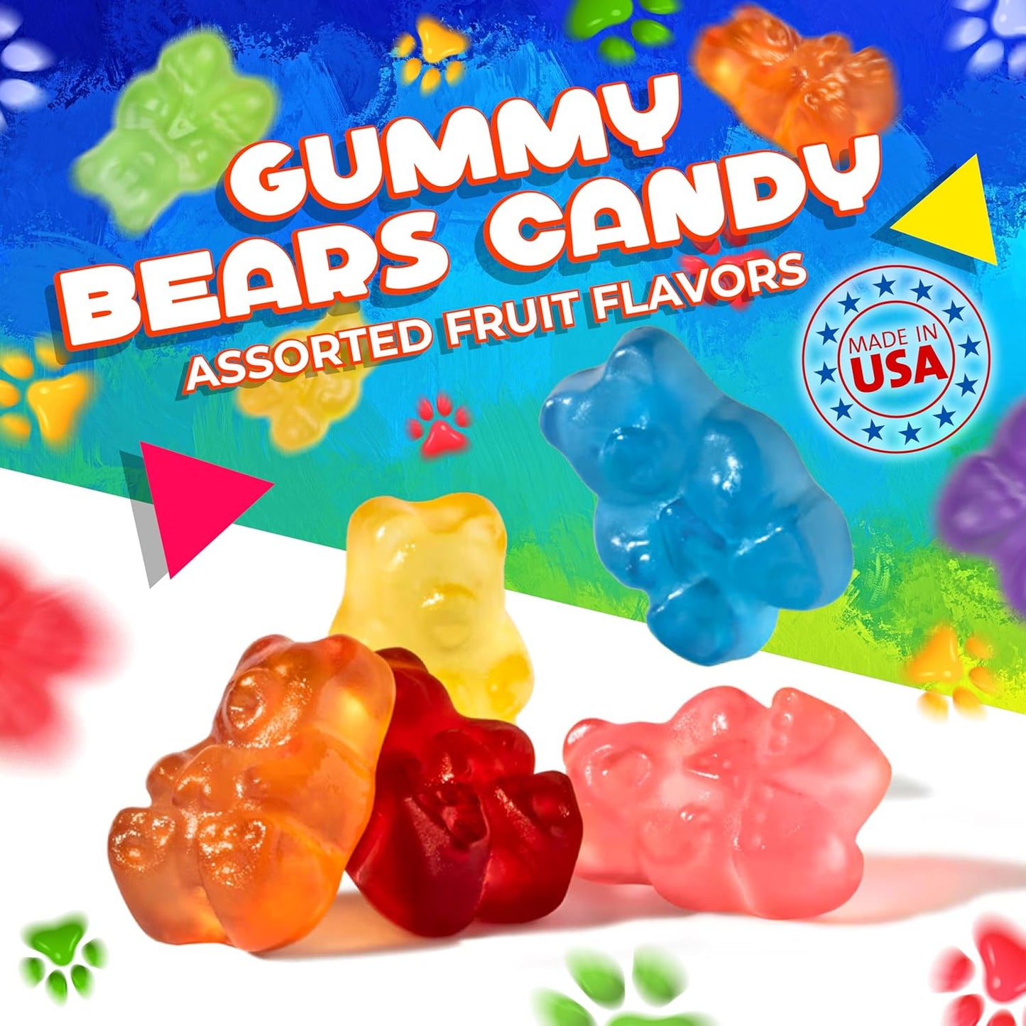 Gummi Bears | 1 Pound Bag | Gummy Candy Bulk | Assorted Fruit Flavors | Chewy Gummies for Candy Buffets, Gifting & Dessert Decorating | Classic Bears