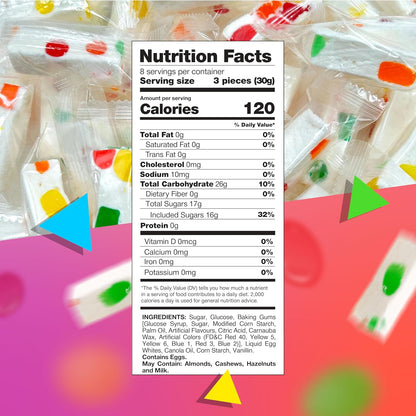Jujube Nougat Candy | 9 Ounce Bag - 25 Count | Fruity Jelly Bits | Individually Wrapped Party Favors | Chewy Candy for Buffets, Events & Everyday Snacking | Nougat Treat