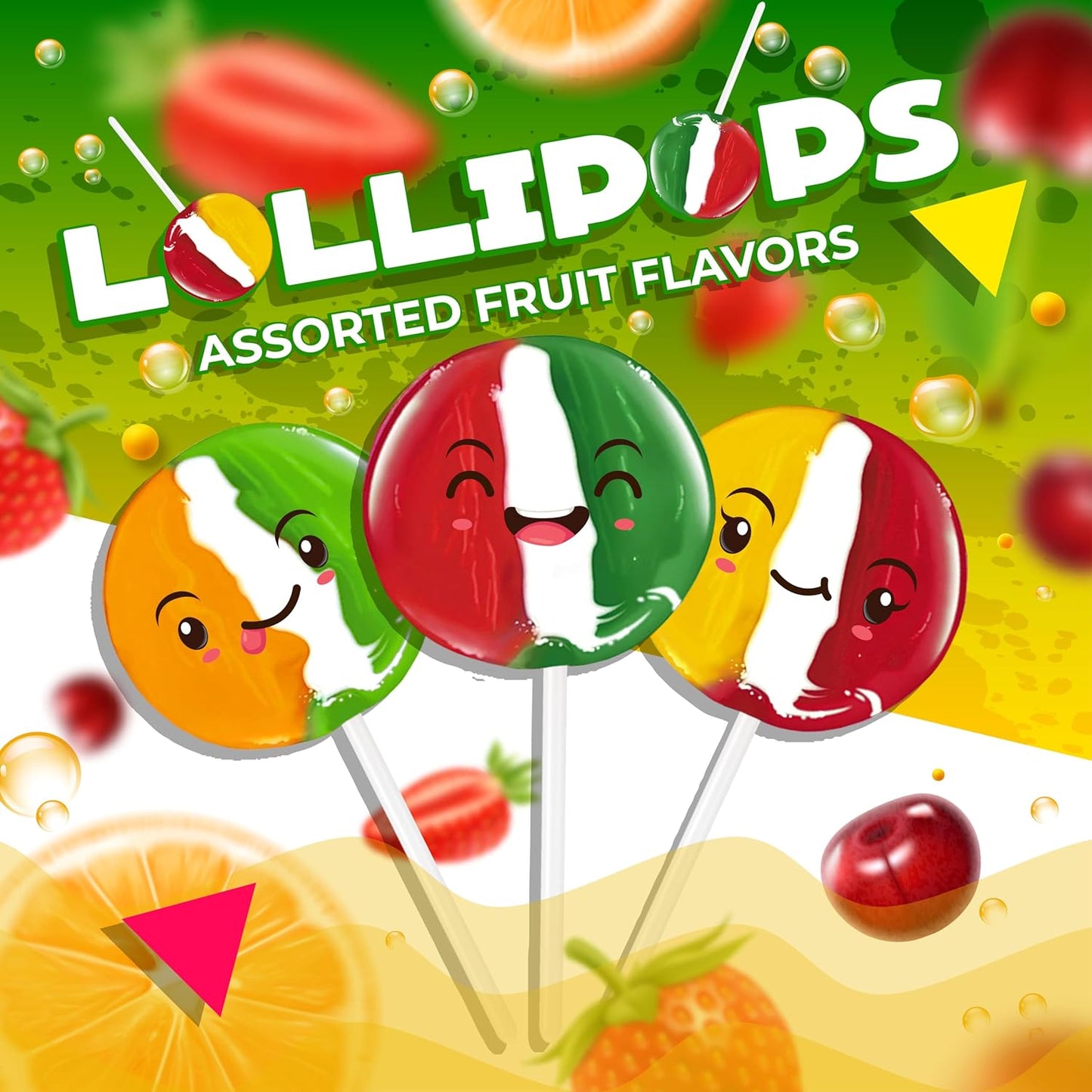 Fruit Lollipops | 80 Count - 2 Lb Box | Lollipops Individually Wrapped | Assorted Flavors Hard Candy Individually Wrapped | Fruit Suckers for Party Favors