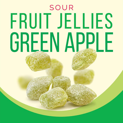 Sour Fruit Jelly Candy, Green Apple Flavored, Dye Free Candy, 12 Oz Jar | Naturally Flavored Vegan Candy, Made with Real Fruit Purees