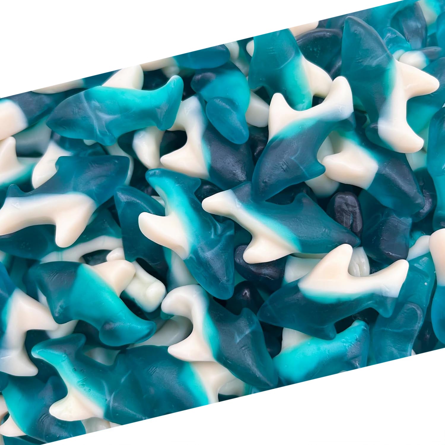 Blue Sharks Gummy Candy, Blue Raspberry Flavor (1 Pound Bag)