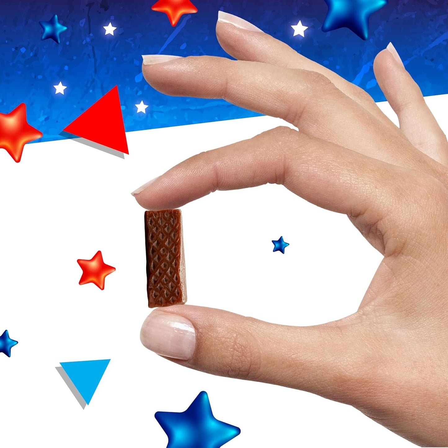 Patriotic Candy | 1 Pound Bag | Chocolate Flavored Caramels | Red White and Blue Candy for 4th of July Celebrations | Individually Wrapped Soft Taffies