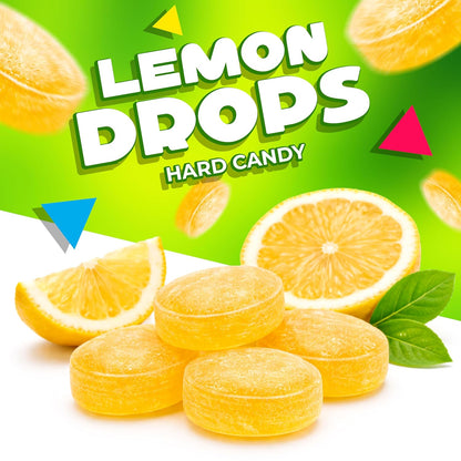 Lemon Drops Hard Candy | 1 Pound Bag | Lemon Hard Candy | Old Fashioned Yellow Candies for Office Bowls, Parties & Decorative Jars | Refreshing Citrus Treat