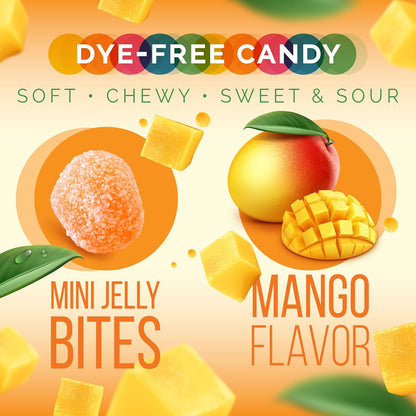 Sour Fruit Jelly Candy, Mango Flavored, Dye Free Candy, 12 Oz Jar | Naturally Flavored Vegan Candy, Made with Real Fruit Purees