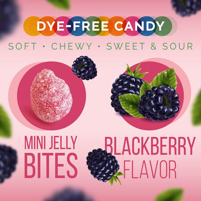 Sour Fruit Jelly Candy, Blackberry Flavored, Dye Free Candy, 12 Oz Jar | Naturally Flavored Vegan Candy, Made with Real Fruit Purees