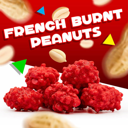 French Burnt Peanuts Candy | 1 Pound Bag | Crunchy Coated Peanuts | Old Fashioned Treat for Snacking and Gifting | Red Candy with Roasted Peanut Center