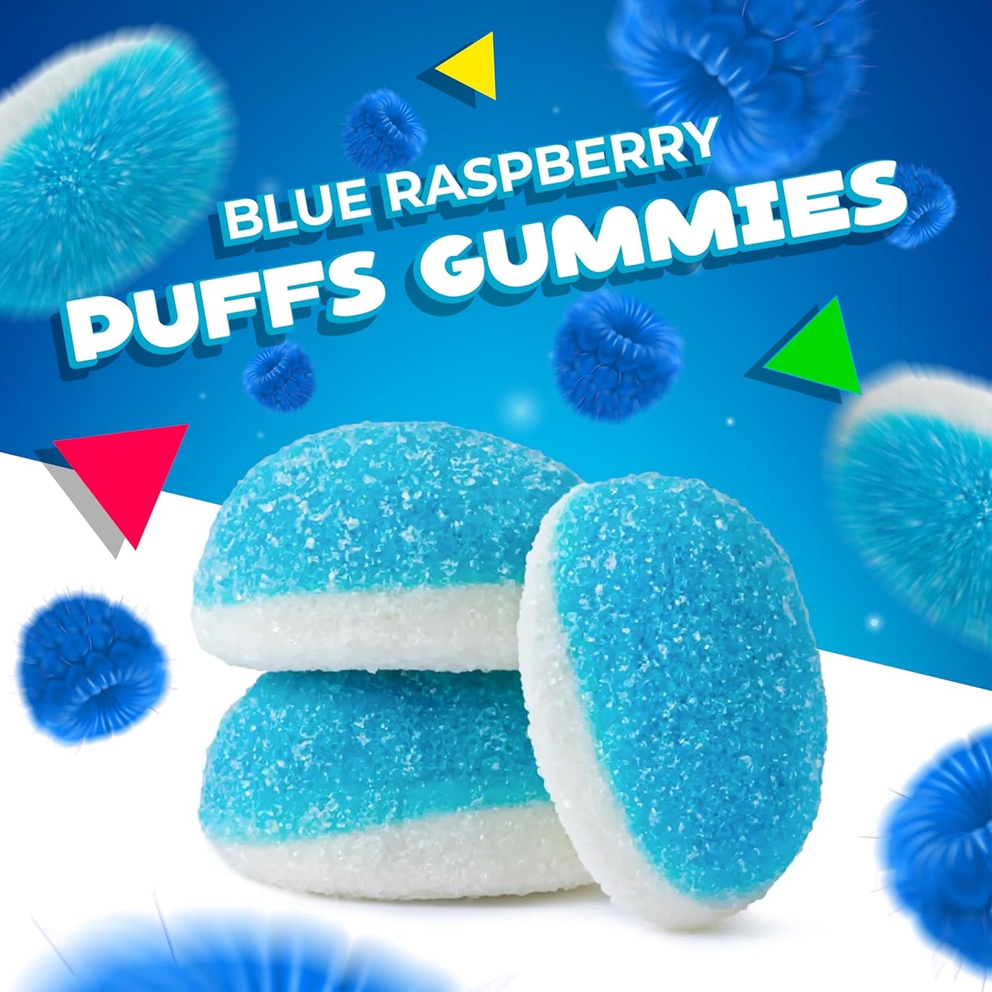 Blue Raspberry Puffs Gummy Candy | 1 Lb Bag | Blue Candy for Baby Shower Favors & Gender Reveal Parties | Puffy Gummies for Goodie Bags & Cake Decorating