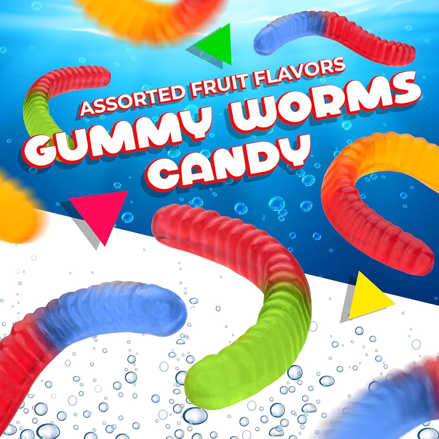 Gummy Worms Candy | 1 Pound Bag | Assorted Fruit Flavored | Gummy Candy with Chewy Texture | Classic Gummi Worms for Parties, Snacking and Candy Buffets