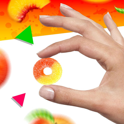 Peach Rings Gummy Candy | 1 Lb Bag | Classic Sweet and Sour Candy | Gummy Rings with Chewy Texture | Nostalgic Peach Gummies for Snacking, Parties & Buffets