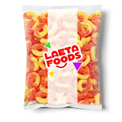Peach Rings Gummy Candy | 1 Lb Bag | Classic Sweet and Sour Candy | Gummy Rings with Chewy Texture | Nostalgic Peach Gummies for Snacking, Parties & Buffets
