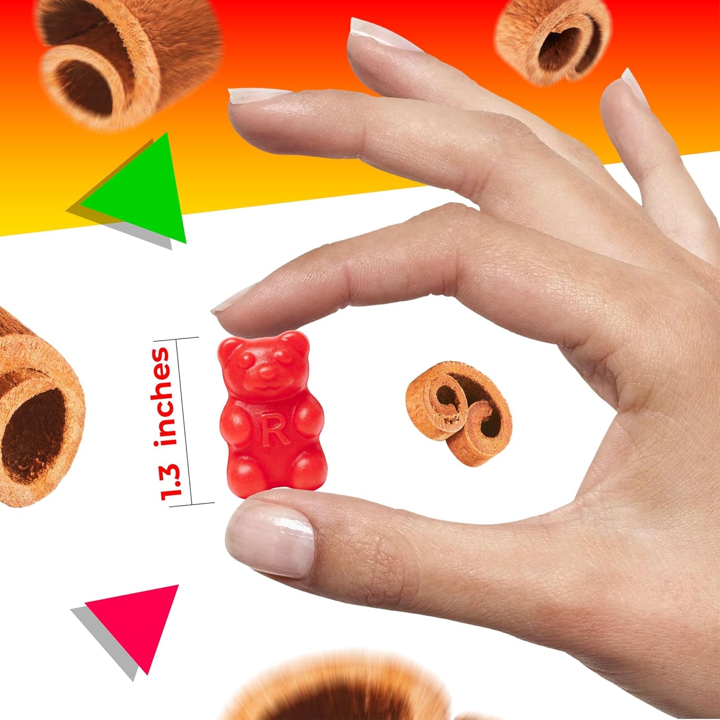 Cinnamon Jelly Bears | 2 Pound Bag | Cinnamon Candy | Gelatin Free JuJu Bears | Retro Sweet and Spicy Gummies | Chewy Candy for Snacking and Holiday Buffets
