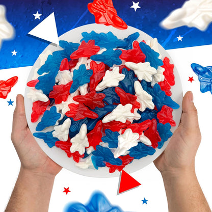 Red White and Blue Candy | 1 Pound Bag | Patriotic Candy | Gummy Planes | 4th of July Gummies | Memorial Day & Themed Party Favors | Assorted Berry Flavors