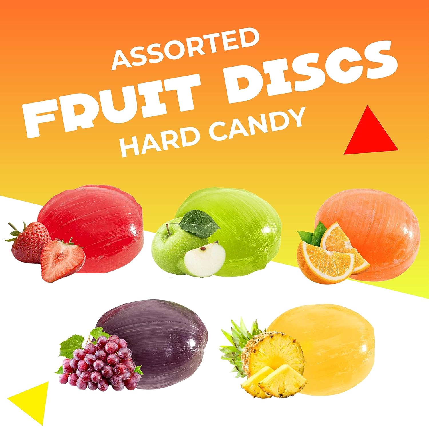 Assorted Fruit Hard Candy | 1 Pound Bag - 70 Count | Assorted Hard Candy Individually Wrapped | Old Fashioned Candies | Fruit Flavored Hostess Mix