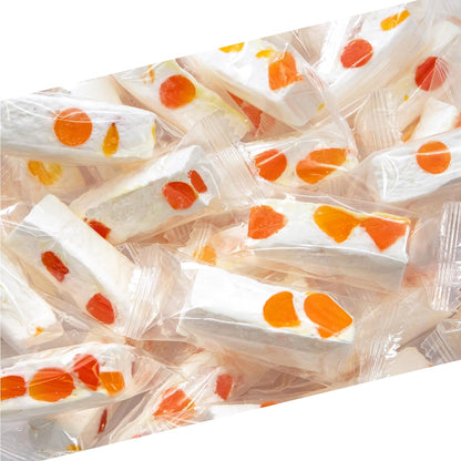 Jujube Nougat Candy, Orange Jelly Bits, Chewy Candy, 9 Oz Bag | Individually Wrapped Candy, 25 Pieces