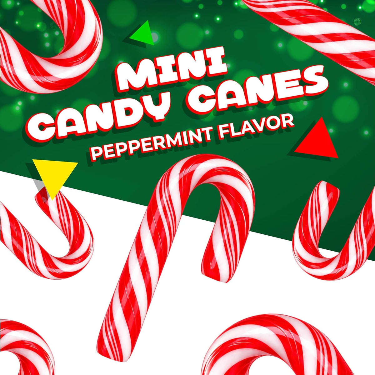 Mini Candy Canes, Christmas Candy, 100 Count, 2 Boot-Shaped Bags