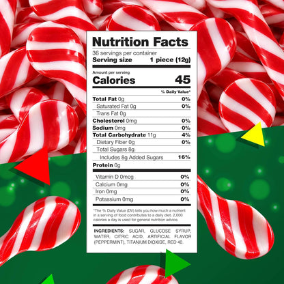 Christmas Candy Cane Spoons, Peppermint Flavor, 12 Count - Pack of 3