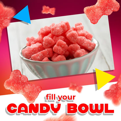 Sour Bears Gummy Candy | 1 Lb Bag | Tutti-Frutti Jelly Candies | Gelatin Free Gummi Bears | Neon Pink Gummies for Gender Reveal, Baby Showers & Candy Buffets