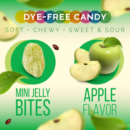 Sour Fruit Jelly Candy, Green Apple Flavored, Dye Free Candy, 12 Oz Jar | Naturally Flavored Vegan Candy, Made with Real Fruit Purees