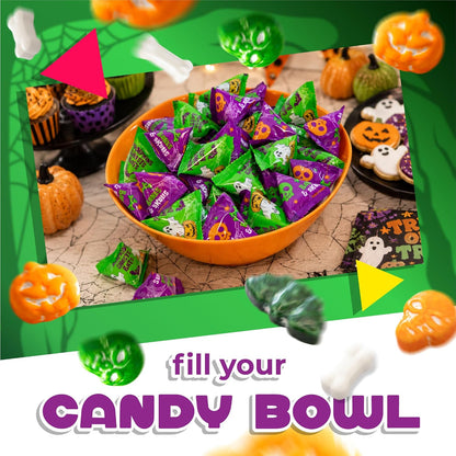 Halloween Candy Mix, Skulls Bones and Pumpkin Shapes - 40 Mini Pack