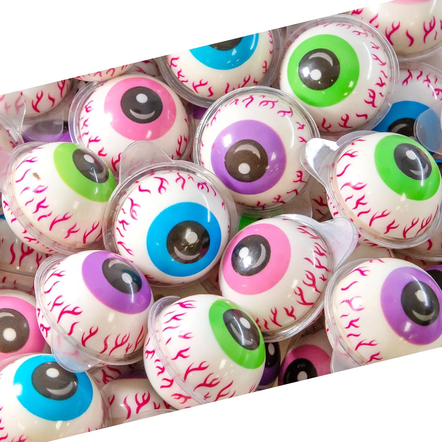 Halloween Candy, Gummy Eyeballs with Strawberry Jelly Center, 60 Count Box