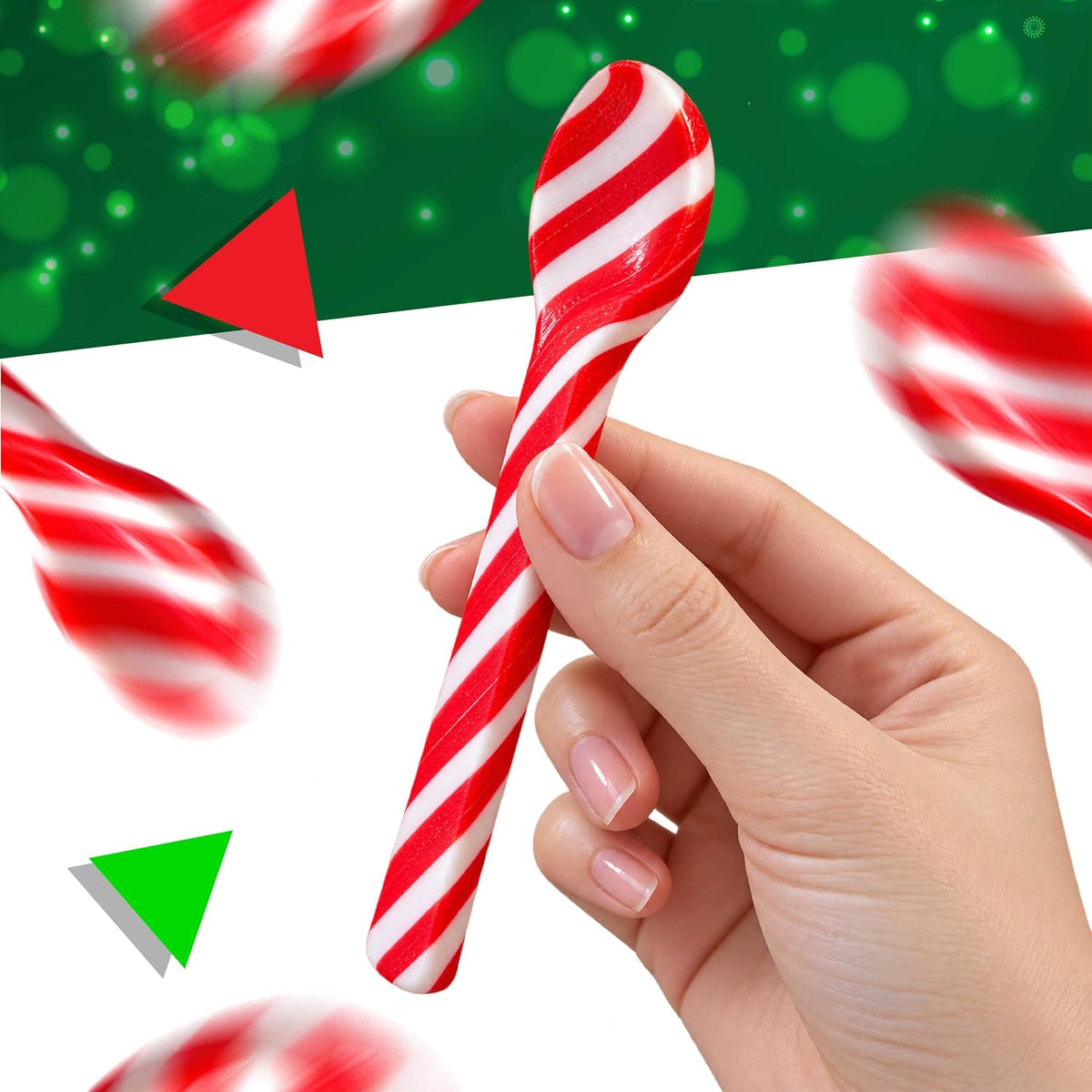 Christmas Candy Cane Spoons, Peppermint Flavor, 12 Count - Pack of 3