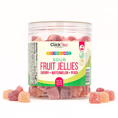 Sour Fruit Jellies, Cherry Watermelon Peach, 12 oz Jar