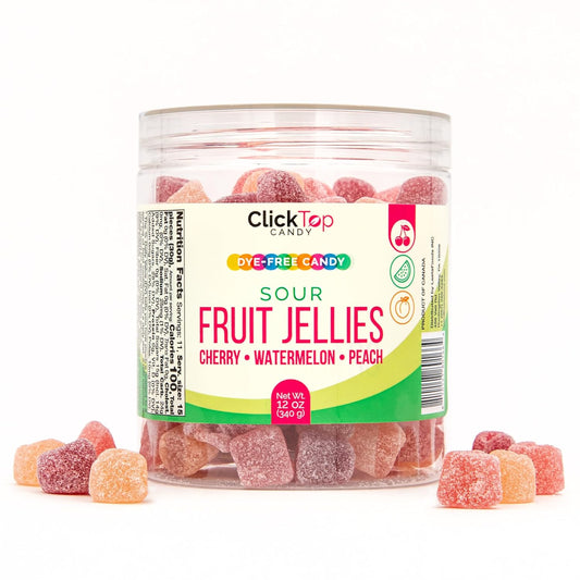 Sour Fruit Jellies, Cherry Watermelon Peach, 12 oz Jar