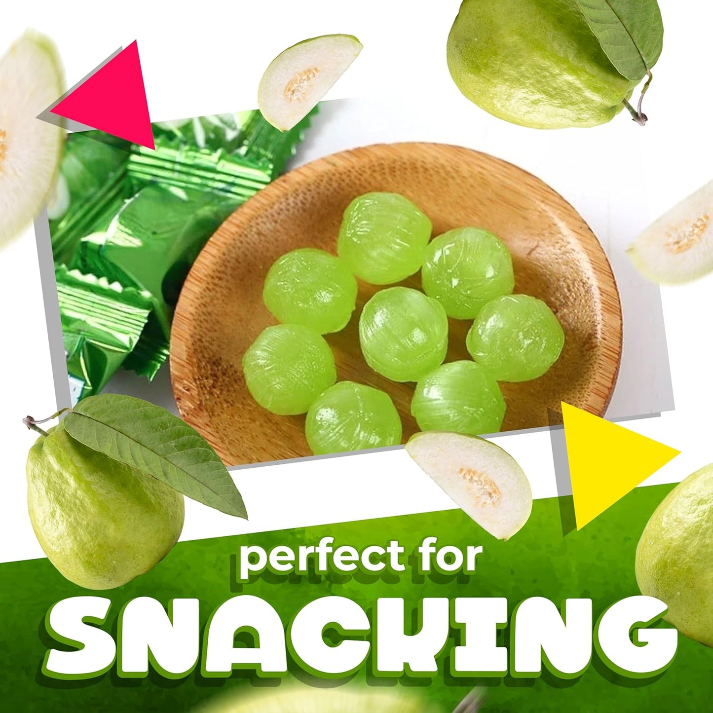 Guava Candy | 1 Pound Bag | Exotic Candy Individually Wrapped | Classic Guava Hard Candies for Buffets, Gifting, Party Treats, Events, Office Bowls & Sharing