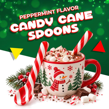 Christmas Candy Cane Spoons, Peppermint Flavor, 12 Count - Pack of 3