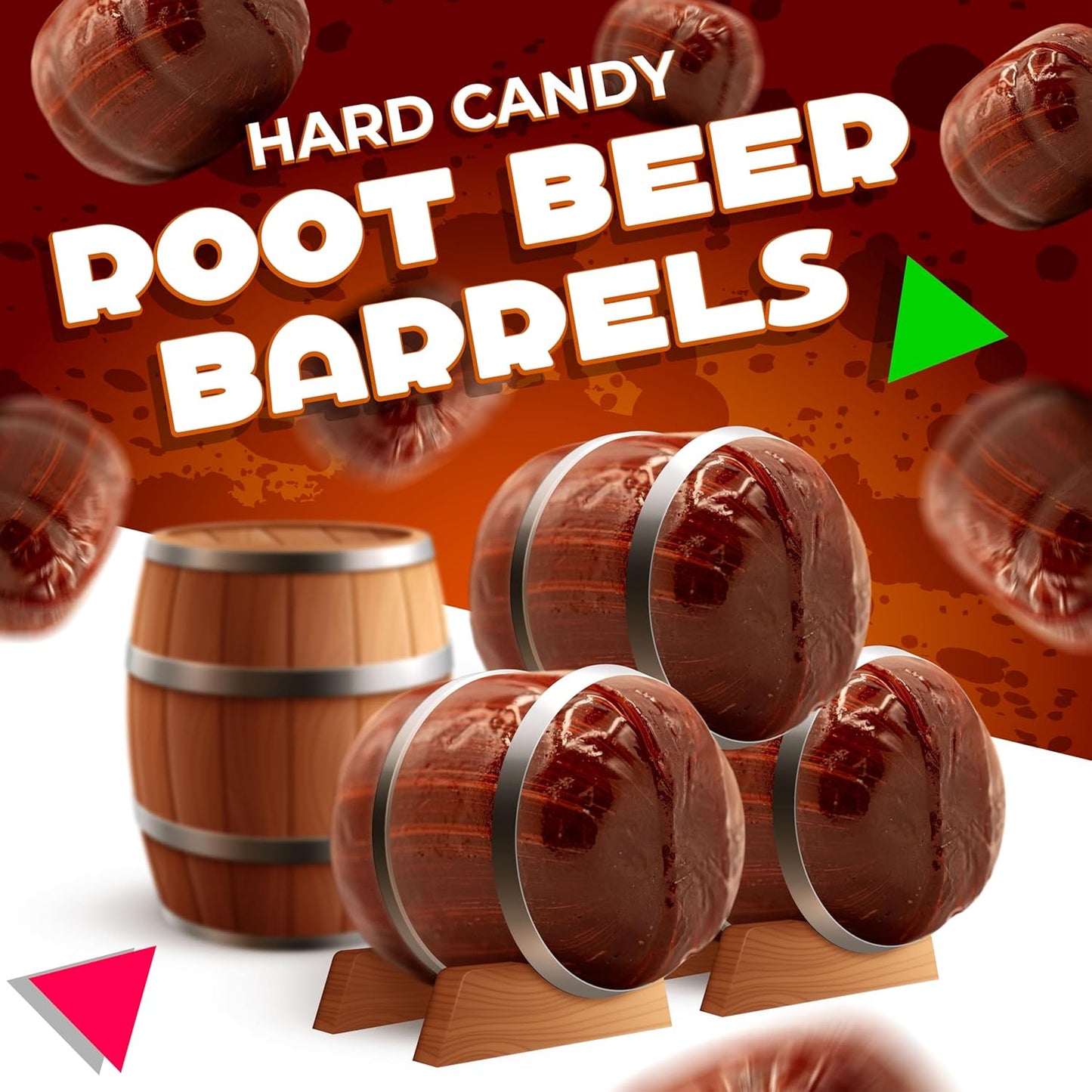 Root Beer Barrels Hard Candy |1 Pound Bag - Approx. 75 Count | Old Fashioned Candy | Bulk Candy Individually Wrapped | Rootbeer Barrels Hard Candy