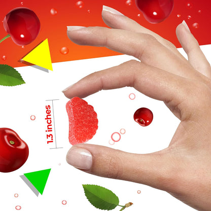 Cherry Slices Candy | 2 Pound Bag | Sugar Dusted Classic Jelly Fruit Slices | Bulk Chewy Candy for Buffets, Party Favors, Events, and Everyday Snacking
