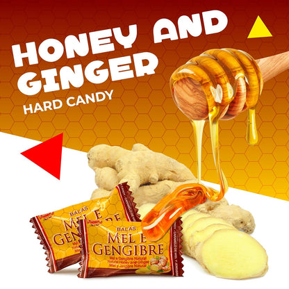 Honey Ginger Hard Candy | 1 Lb Bag - Approx. 100 Count | Old Fashioned Candy Individually Wrapped | Honey & Ginger Candies for Office Bowls, Gifting & Favors