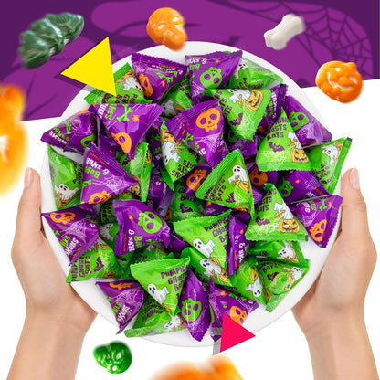 Halloween Candy Mix, Skulls Bones and Pumpkin Shapes - 40 Mini Pack