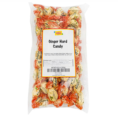 Ginger Candy | 1 Pound Bag | Old Fashioned Hard Candy Individually Wrapped | Naturally Flavored Ginger Candies for Office Bowls, Gifting & Favors | Intense Flavor