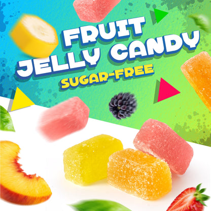 Sugar Free Candy, Jelly Candy in Assorted Fruit Flavors, 8 Oz Bag