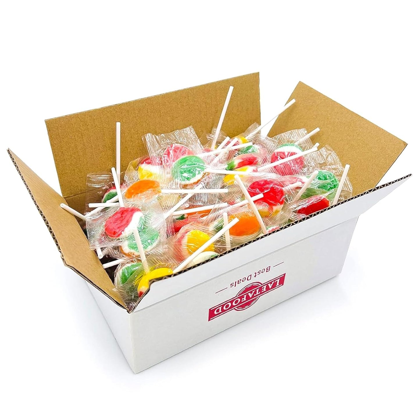 Fruit Lollipops | 80 Count - 2 Lb Box | Lollipops Individually Wrapped | Assorted Flavors Hard Candy Individually Wrapped | Fruit Suckers for Party Favors