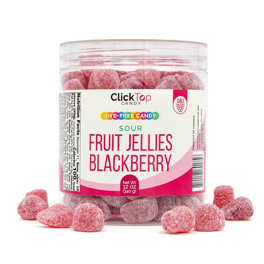 Sour Fruit Jelly Candy, Blackberry Flavored, Dye Free Candy, 12 Oz Jar | Naturally Flavored Vegan Candy, Made with Real Fruit Purees