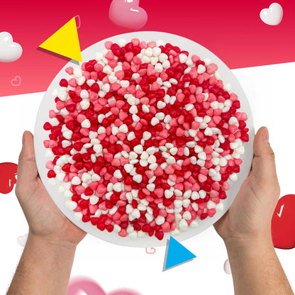 Strawberry Hearts Candy | 12 Ounce Bag | White, Pink & Red Candy Hearts for Dessert Topping, Buffets and Gifting | Strawberry Hard Candies | Old Fashioned Treat