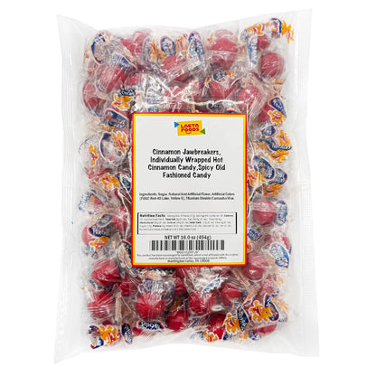 Cinnamon Jawbreakers | 1 Pound Bag | Individually Wrapped Hot Cinnamon Candy | Spicy Old Fashioned Candy for Office Bowls, Sharing & Gifting | Bold Flavor