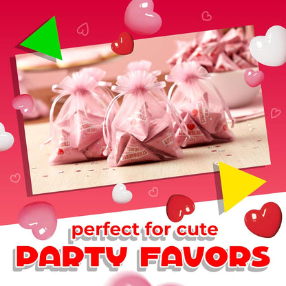 Strawberry Hearts | 24 Mini Packs | Hard Candy Individually Wrapped for Classroom and Party Favors | White, Red and Pink Hearts for Sharing and Gifting
