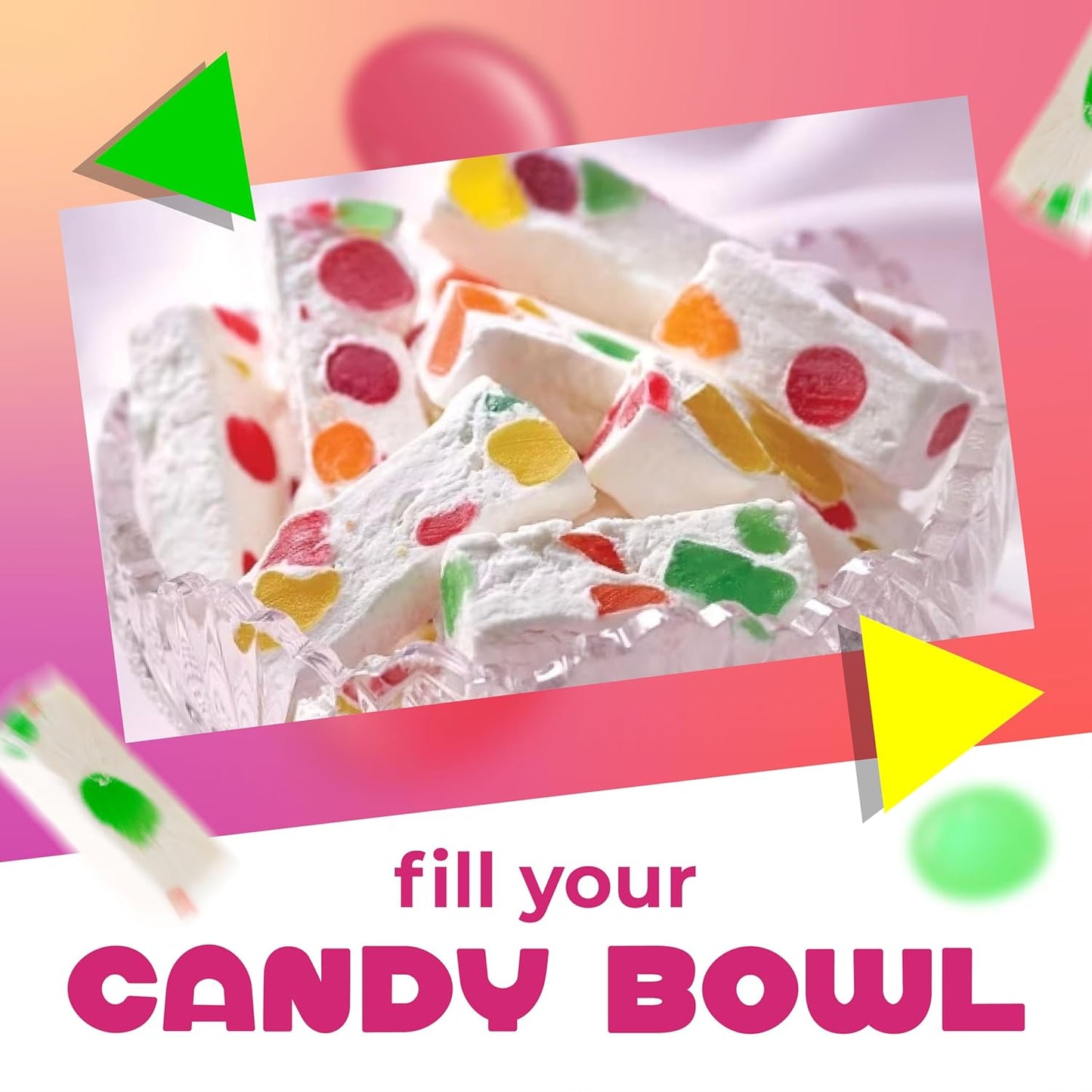 Jujube Nougat Candy | 9 Ounce Bag - 25 Count | Fruity Jelly Bits | Individually Wrapped Party Favors | Chewy Candy for Buffets, Events & Everyday Snacking | Nougat Treat
