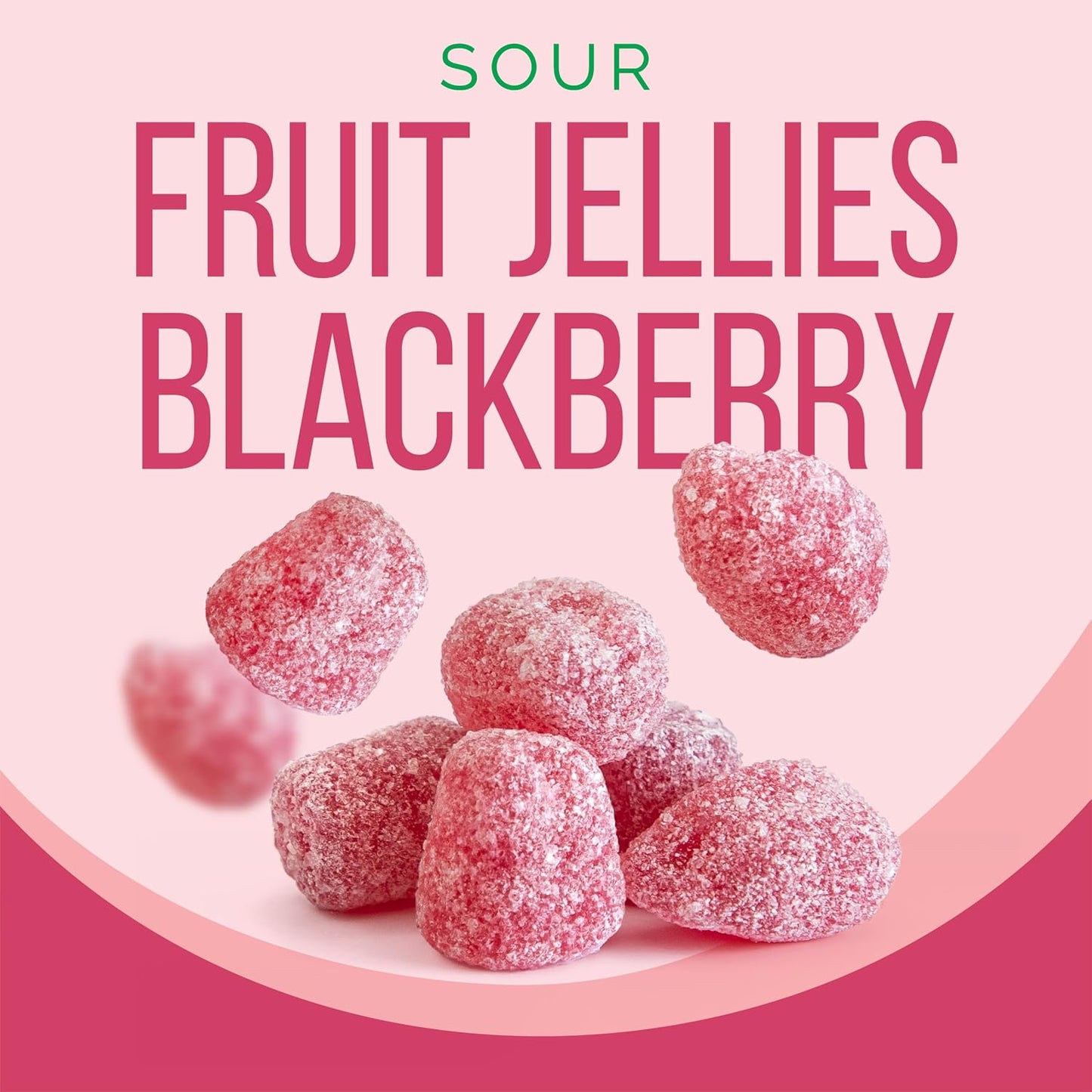 Sour Fruit Jelly Candy, Blackberry Flavored, Dye Free Candy, 12 Oz Jar | Naturally Flavored Vegan Candy, Made with Real Fruit Purees