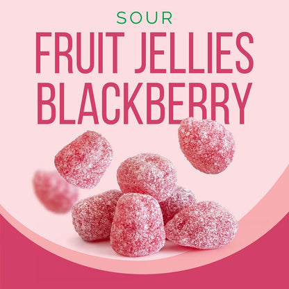 Sour Fruit Jelly Candy, Blackberry Flavored, Dye Free Candy, 12 Oz Jar | Naturally Flavored Vegan Candy, Made with Real Fruit Purees